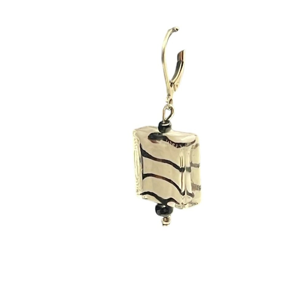 **Vintage Glass Square Costume Earrings